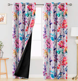Digital Printed Blackout Curtains ,Diamonds Eyelets Tie Back For Window Room Doors , Heavy Quality Fabric Set Of 2