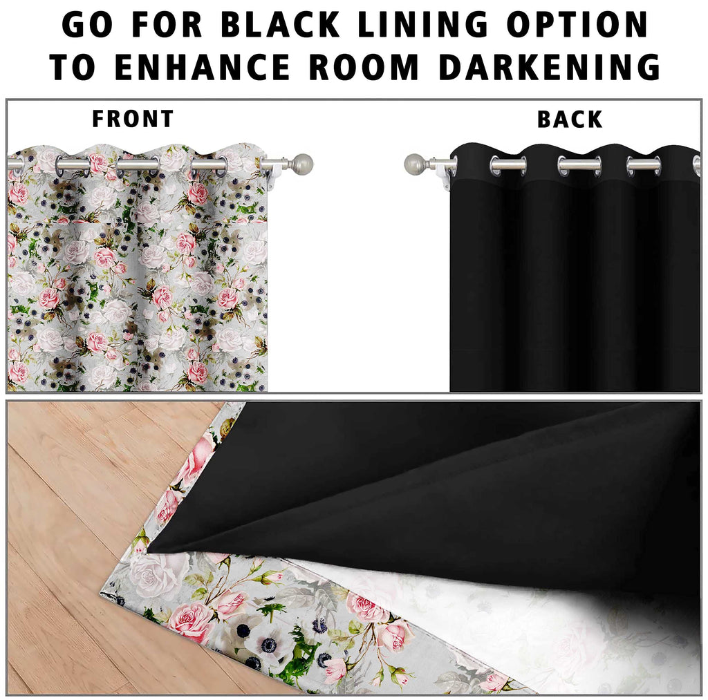 Digital Printed Blackout Curtains ,Diamonds Eyelets Tie Back For Window Room Doors , Heavy Quality Fabric Set Of 2