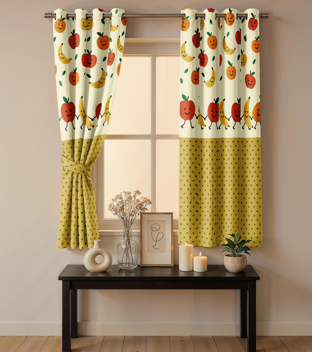 Ultimate Trends Light Filtering Kids Curtain | Fairy, Dragon Castle, Safari & Jungle Animal Prints | For kids Room Doors and Window | Pack Of 2