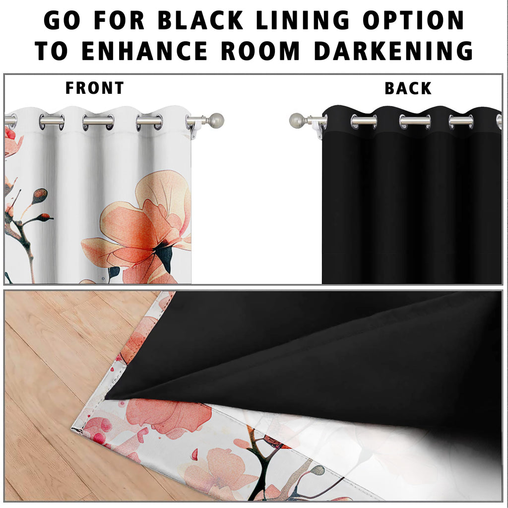 Digital Printed Blackout Curtains ,Diamonds Eyelets Tie Back For Window Room Doors , Heavy Quality Fabric Set Of 2