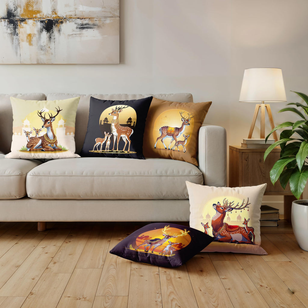 Ultimate Trends Digital Printed Soft Cotton Feel Polyester Decorative Cushion Cover, Modern Eligent Designs, Heavy Long Life Fabric, Set of 5
