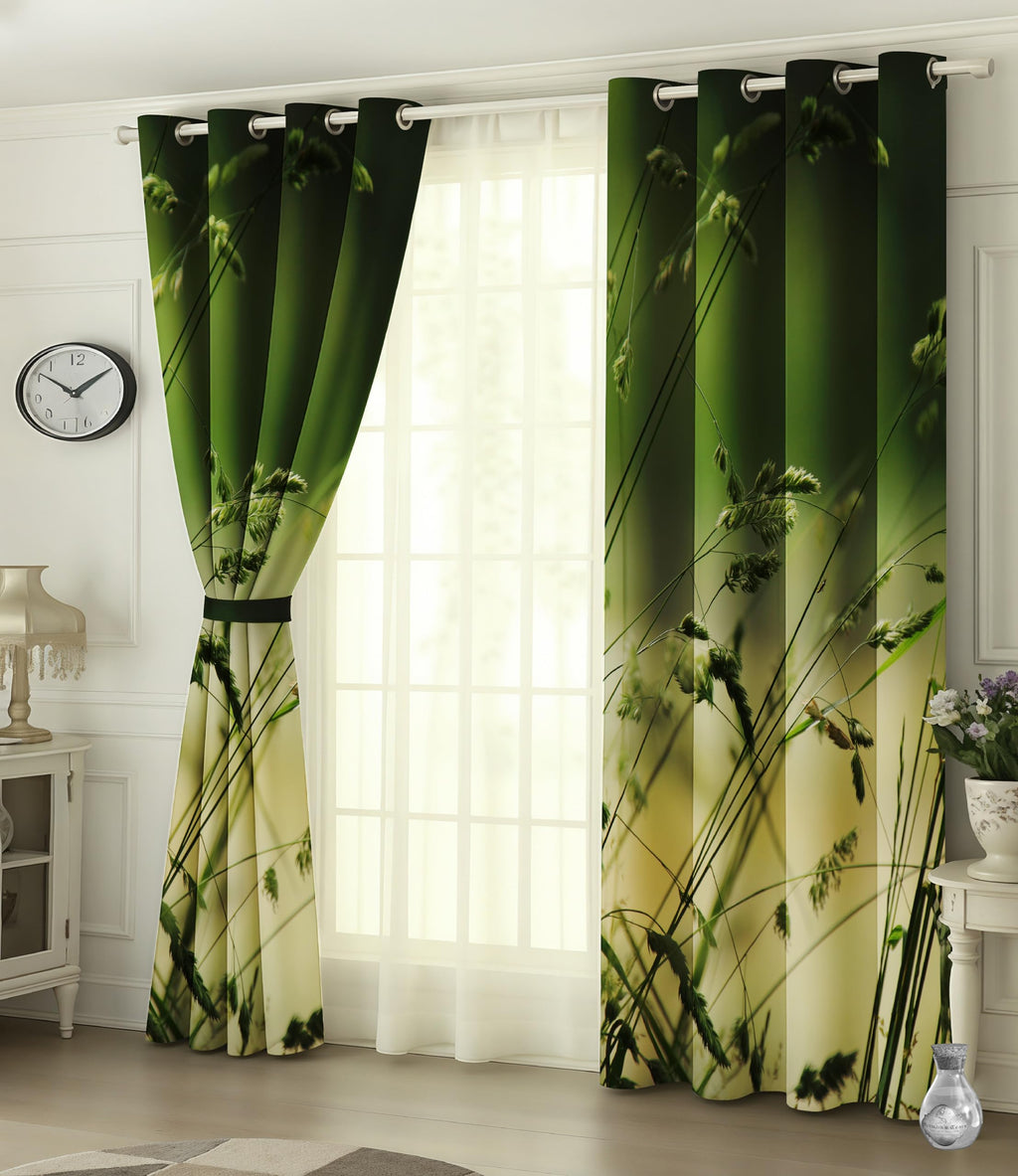 Digital Printed Blackout Curtains ,Diamonds Eyelets Tie Back For Window Room Doors , Heavy Quality Fabric Set Of 2