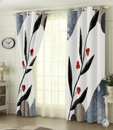 Digital Printed Blackout Curtains ,Diamonds Eyelets Tie Back For Window Room Doors , Heavy Quality Fabric Set Of 2