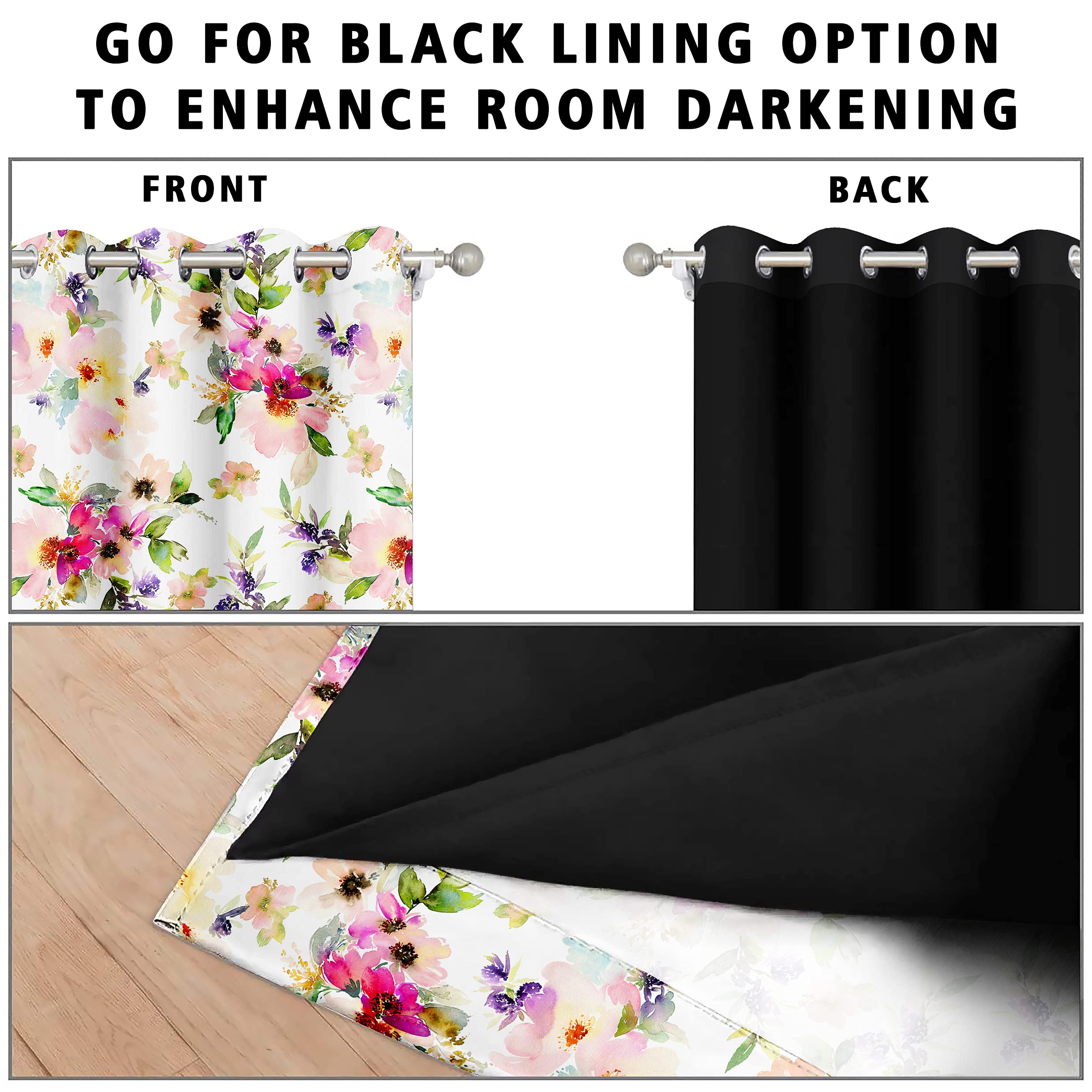 Digital Printed Blackout Curtains ,Diamonds Eyelets Tie Back For Window Room Doors , Heavy Quality Fabric Set Of 2