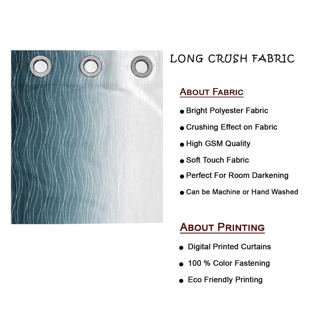 Ultimate Trends Ombre Blackout Curtains for Bedroom Room Darkening Curtains for Living Room,Energy Saving,Thermal Insulated Grommet Window Drapes, Peacock And Greyish White , 5 FEET ,2 Panels