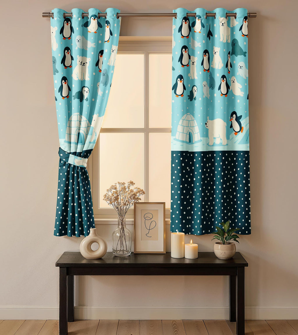 Ultimate Trends Light Filtering Kids Curtain | Fairy, Dragon Castle, Safari & Jungle Animal Prints | For kids Room Doors and Window | Pack Of 2