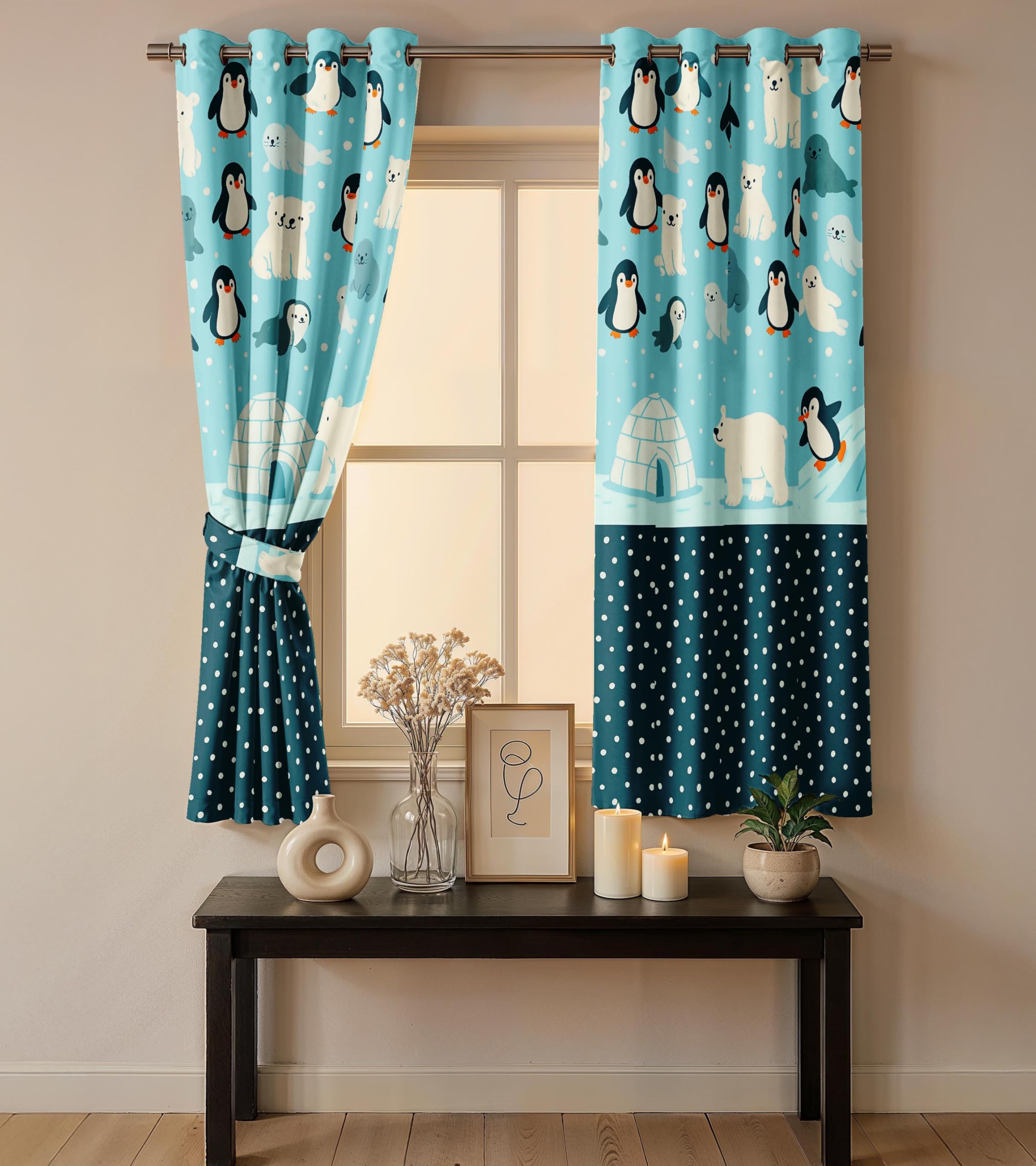 Ultimate Trends Light Filtering Kids Curtain | Fairy, Dragon Castle, Safari & Jungle Animal Prints | For kids Room Doors and Window | Pack Of 2