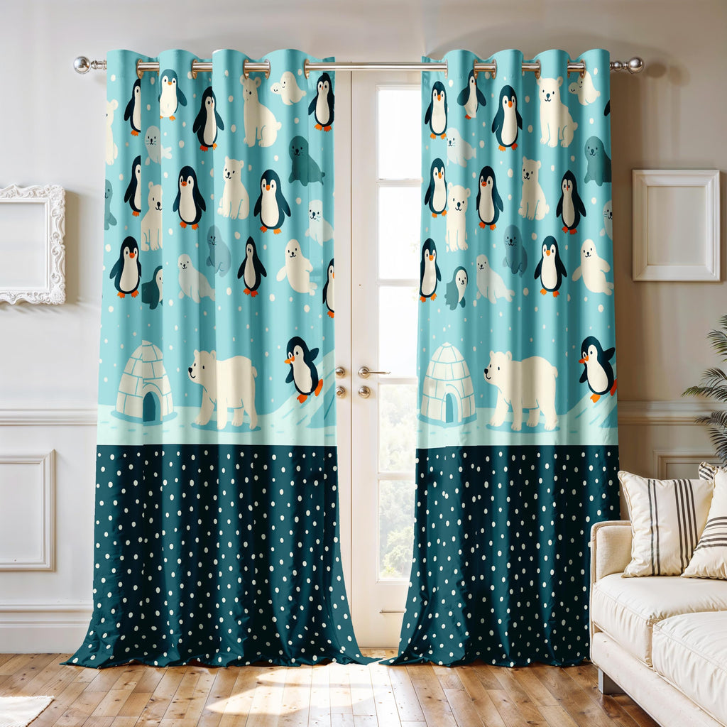 Ultimate Trends Light Filtering Kids Curtain | Fairy, Dragon Castle, Safari & Jungle Animal Prints | For kids Room Doors and Window | Pack Of 2