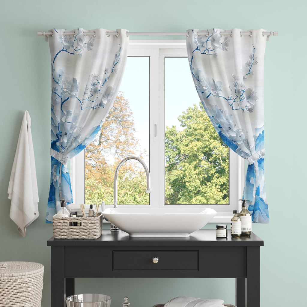 Digital Printed Blackout Curtains ,Diamonds Eyelets Tie Back For Window Room Doors , Heavy Quality Fabric Set Of 2