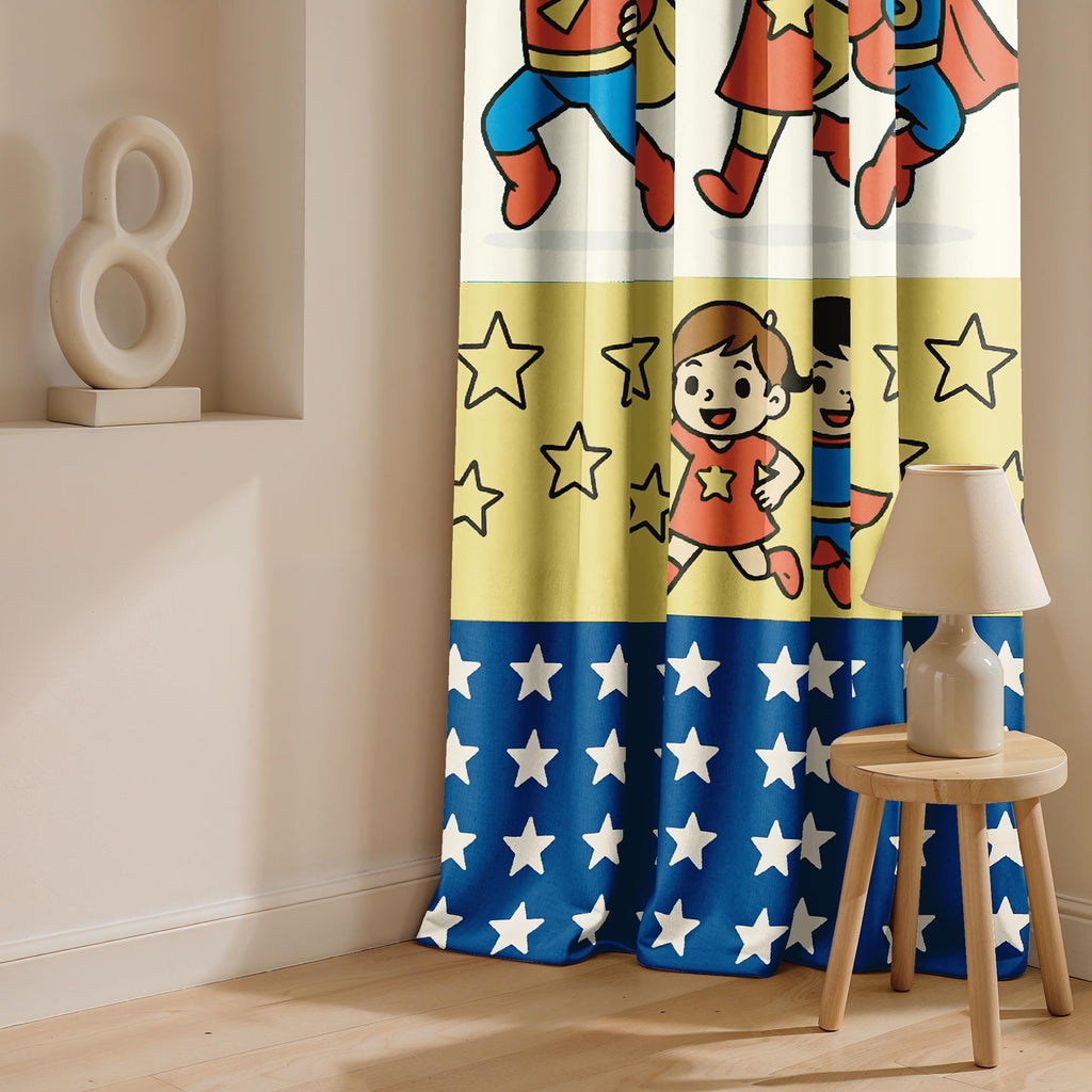 Ultimate Trends Light Filtering Kids Curtain | Fairy, Dragon Castle, Safari & Jungle Animal Prints | For kids Room Doors and Window | Pack Of 2