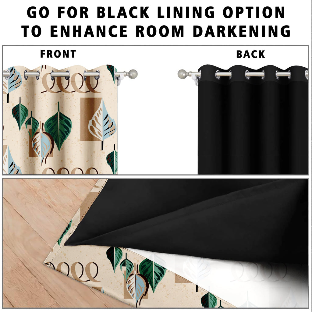 Digital Printed Blackout Curtains ,Diamonds Eyelets Tie Back For Window Room Doors , Heavy Quality Fabric Set Of 2