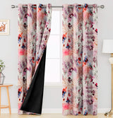 Digital Printed Blackout Curtains ,Diamonds Eyelets Tie Back For Window Room Doors , Heavy Quality Fabric Set Of 2