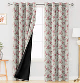Digital Printed Blackout Curtains ,Diamonds Eyelets Tie Back For Window Room Doors , Heavy Quality Fabric Set Of 2