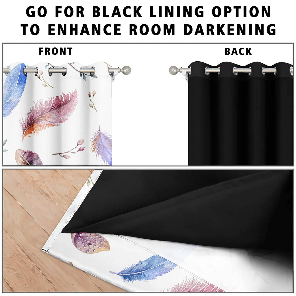 Digital Printed Blackout Curtains ,Diamonds Eyelets Tie Back For Window Room Doors , Heavy Quality Fabric Set Of 2