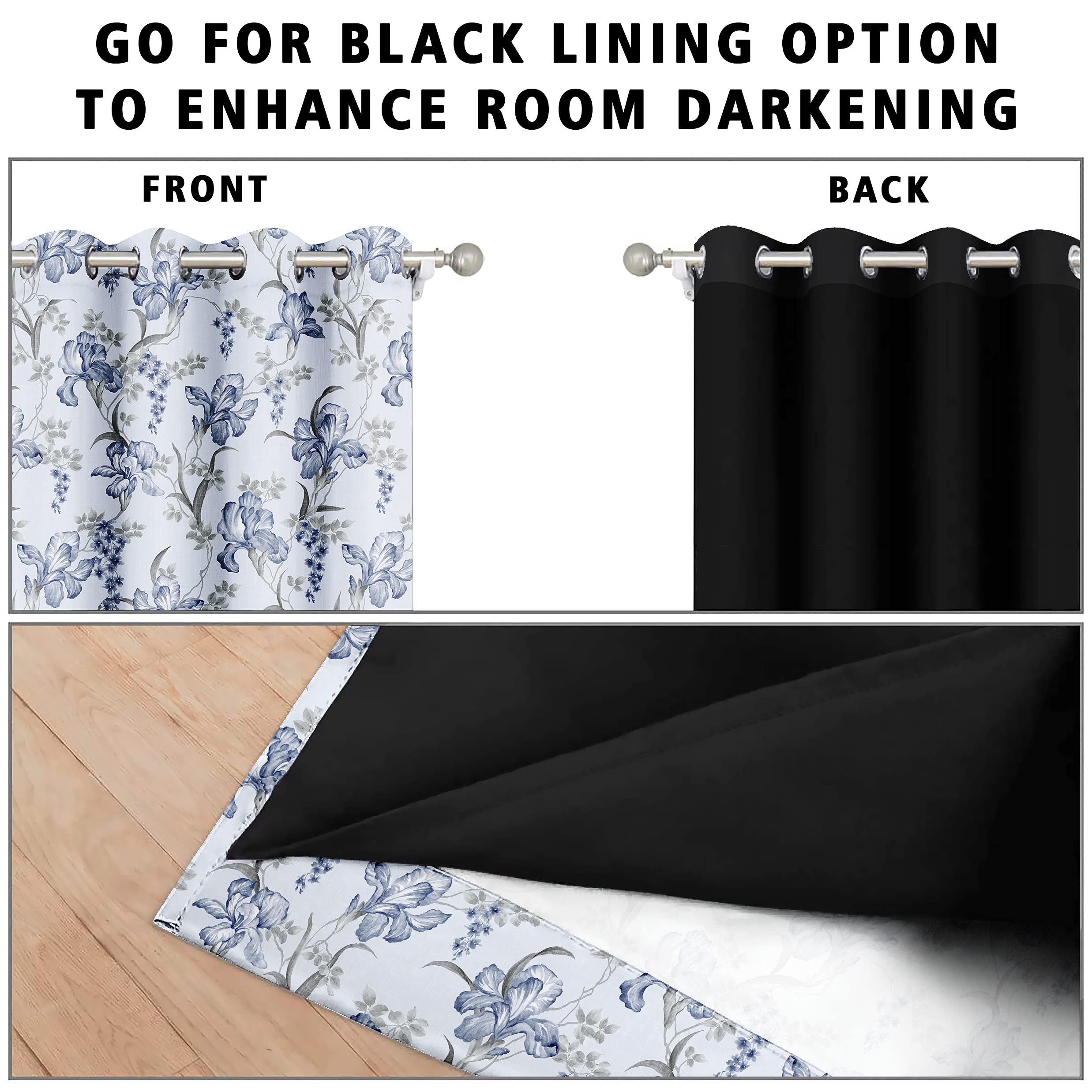 Digital Printed Blackout Curtains ,Diamonds Eyelets Tie Back For Window Room Doors , Heavy Quality Fabric Set Of 2