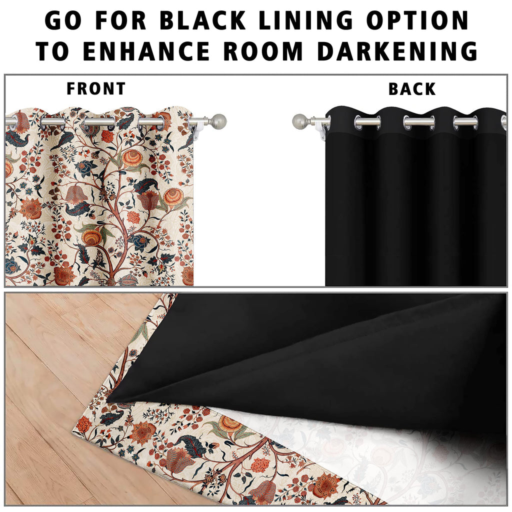 Digital Printed Blackout Curtains ,Diamonds Eyelets Tie Back For Window Room Doors , Heavy Quality Fabric Set Of 2
