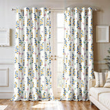 Ultimate Trends Room Darkening Digital Printed Floral Geomatrical Prints Curtain ,Diamond Eyelets, Tie Back, Floral Geomatrical,Pack Of 2