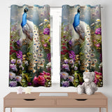 Ultimate Trends Digital Printed |Peacock Prints| Light Filtering Curtains For Windows & Doors | Multiple Styles & Colors | Set Of 2