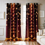 Ultimate Trends Festival Themed Light Filtering Polyester Curtain Diya, Lantern, Lotus & Fireworks Print | Ideal for Diwali, Pooja Room, Living Room Dcor | Eyelets| Pack of 2