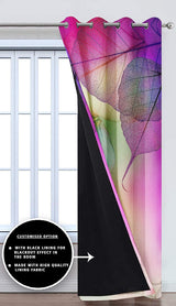 Purple & Green Leaf, Blackout Curtains