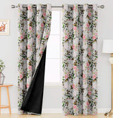 Digital Printed Blackout Curtains ,Diamonds Eyelets Tie Back For Window Room Doors , Heavy Quality Fabric Set Of 2