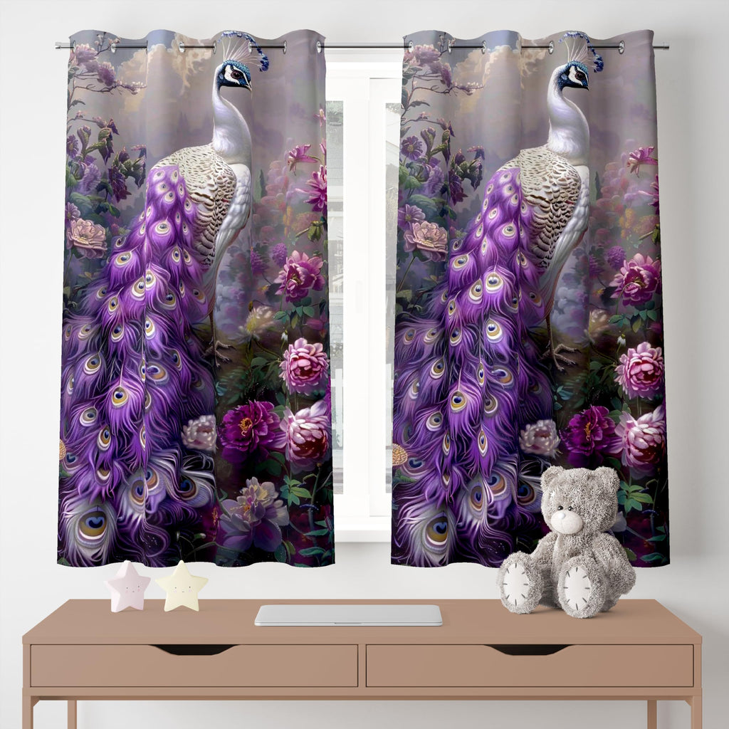Ultimate Trends Digital Printed |Peacock Prints| Light Filtering Curtains For Windows & Doors | Multiple Styles & Colors | Set Of 2