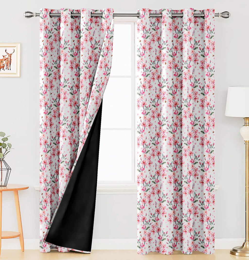 Digital Printed Blackout Curtains ,Diamonds Eyelets Tie Back For Window Room Doors , Heavy Quality Fabric Set Of 2