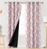 Digital Printed Blackout Curtains ,Diamonds Eyelets Tie Back For Window Room Doors , Heavy Quality Fabric Set Of 2