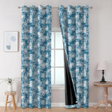 Digital Printed Blackout Curtains ,Diamonds Eyelets Tie Back For Window Room Doors , Heavy Quality Fabric Set Of 2