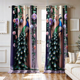 Ultimate Trends Digital Printed |Peacock Prints| Light Filtering Curtains For Windows & Doors | Multiple Styles & Colors | Set Of 2
