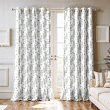 Ultimate Trends Room Darkening Digital Printed Floral Geomatrical Prints Curtain ,Diamond Eyelets, Tie Back, Floral Geomatrical,Pack Of 2