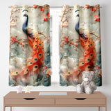 Ultimate Trends Digital Printed |Peacock Prints| Light Filtering Curtains For Windows & Doors | Multiple Styles & Colors | Set Of 2