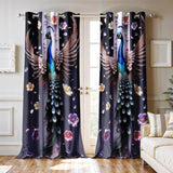 Ultimate Trends Digital Printed |Peacock Prints| Light Filtering Curtains For Windows & Doors | Multiple Styles & Colors | Set Of 2
