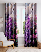 Ultimate Trends Digital Printed |Peacock Prints| Light Filtering Curtains For Windows & Doors | Multiple Styles & Colors | Set Of 2