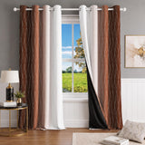 Ultimate Trends Ombre Blackout Curtains for Bedroom Room Darkening Curtains for Living Room,Energy Saving,Thermal Insulated Grommet Window Drapes, Brown And Greyish White , 5 FEET ,2 Panels