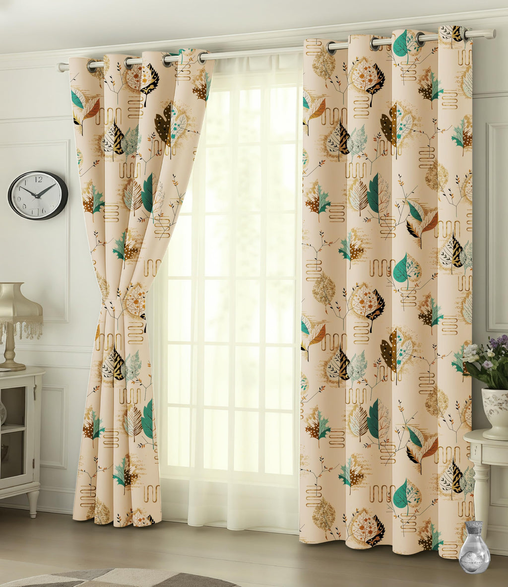 Digital Printed Blackout Curtains ,Diamonds Eyelets Tie Back For Window Room Doors , Heavy Quality Fabric Set Of 2