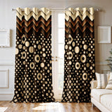 Ultimate Trends Room Darkening Digital Printed Modern ,Diamond Eyelets, Tie Back, Modern Prints, Pack Of 2