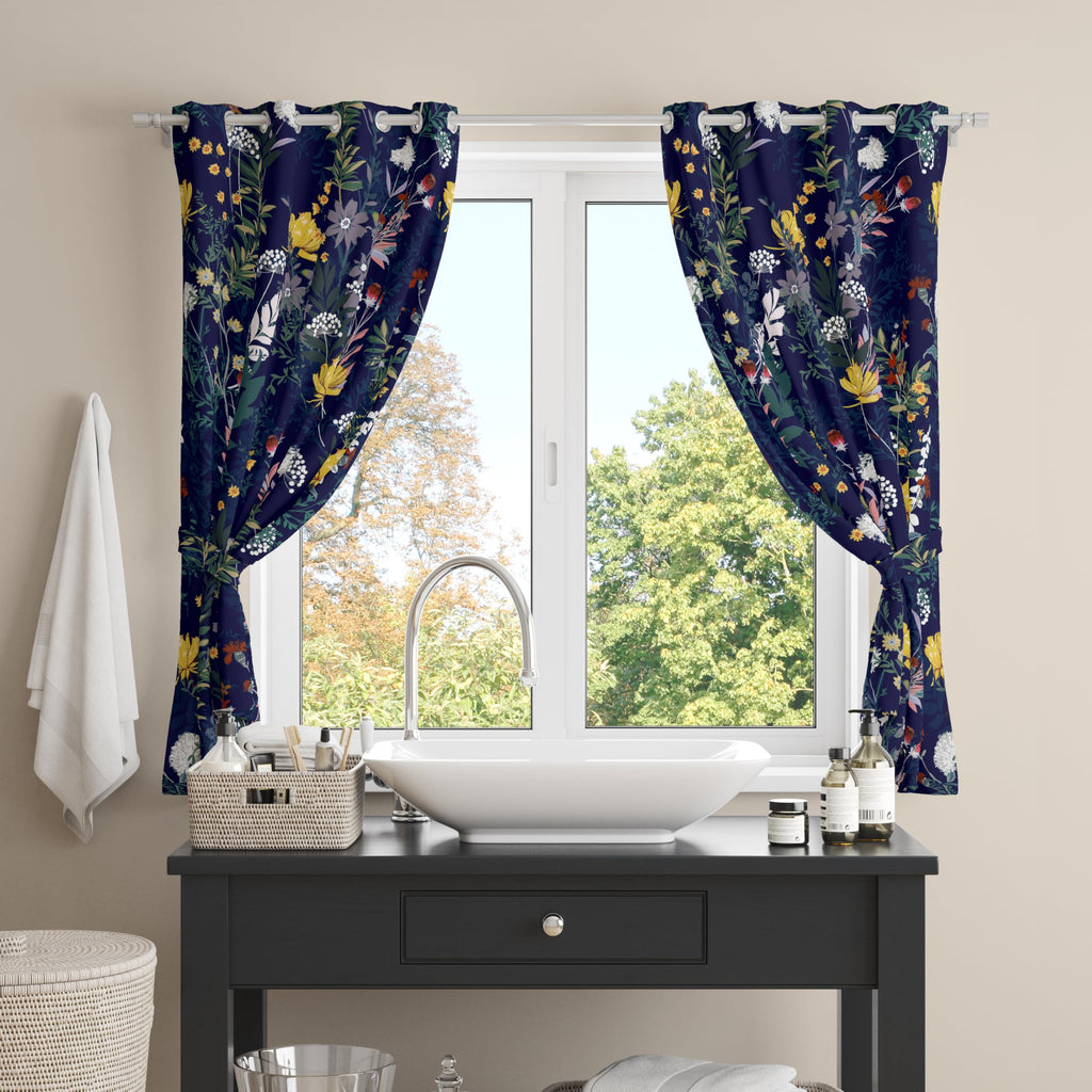 Digital Printed Blackout Curtains ,Diamonds Eyelets Tie Back For Window Room Doors , Heavy Quality Fabric Set Of 2