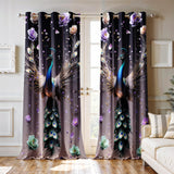 Ultimate Trends Digital Printed |Peacock Prints| Light Filtering Curtains For Windows & Doors | Multiple Styles & Colors | Set Of 2