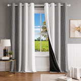 Ultimate Trends Ombre Blackout Curtains for Bedroom Room Darkening Curtains for Living Room,Energy Saving,Thermal Insulated Grommet Window Drapes, Grey And Greyish White , 5 FEET ,2 Panels