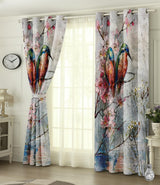 Digital Printed Blackout Curtains ,Diamonds Eyelets Tie Back For Window Room Doors , Heavy Quality Fabric Set Of 2