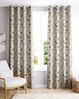Digital Printed Blackout Curtains ,Diamonds Eyelets Tie Back For Window Room Doors , Heavy Quality Fabric Set Of 2